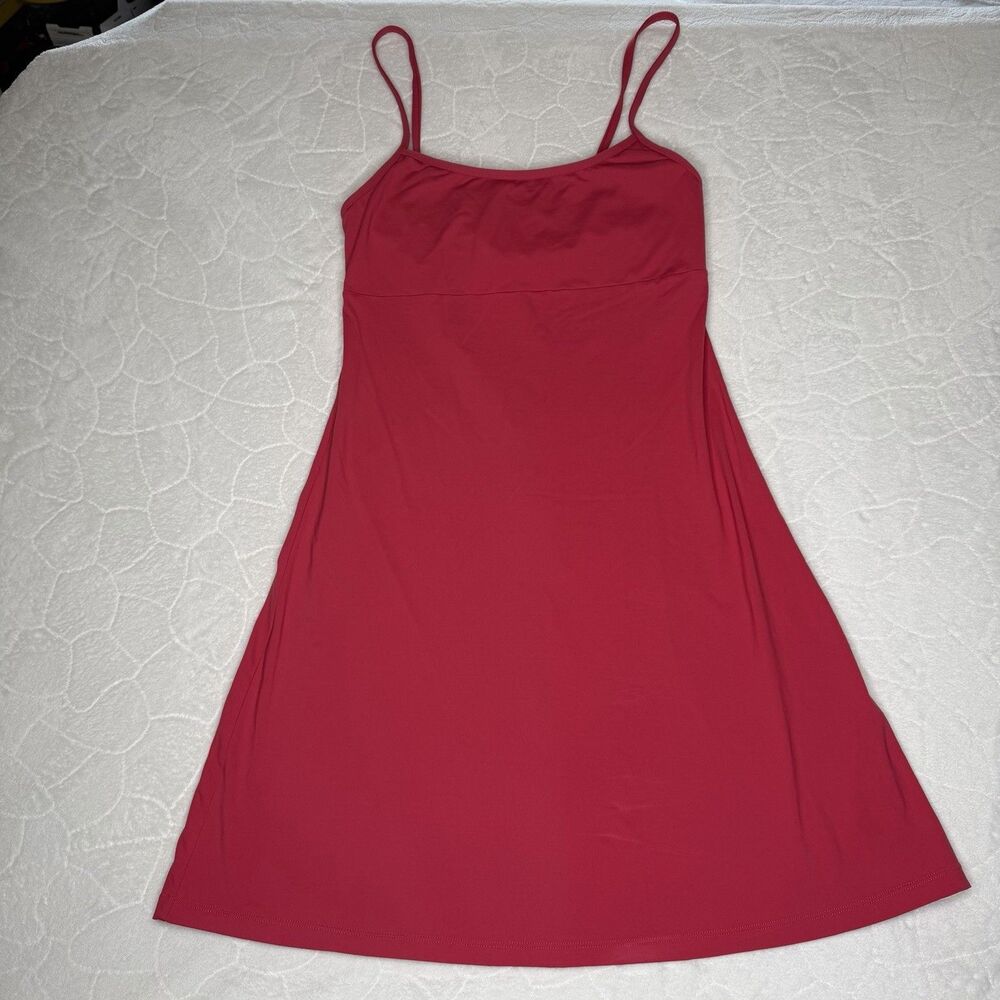 Athleta Shorebreak Dress Women's S Pink Athletic Swim Dress Built In Bra Adj Stp